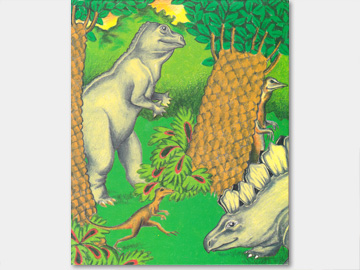 オリジナル絵本「恐竜の国での冒険」の表紙