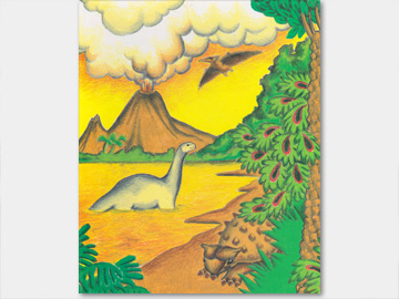 オリジナル絵本「恐竜の国での冒険」の裏表紙