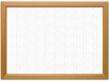 ホワイトパズル デカピース／レギュラーサイズの木製フレーム入り全形